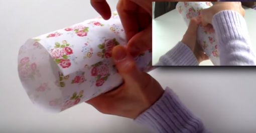 Cách gói quà bằng giấy hình trụ mẫu 2 4