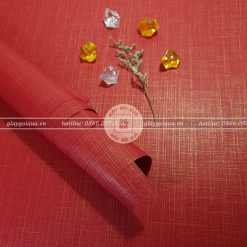 Giấy gói quà, bọc quà cao cấp chất vải sọc màu đỏ