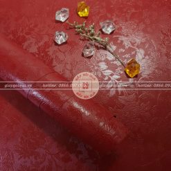 Giấy gói quà, bọc quà cao cấp vân hoa nổi màu đỏ