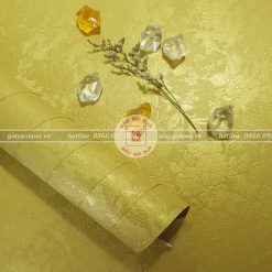 Giấy gói quà, bọc quà cao cấp vân hoa nổi màu vàng
