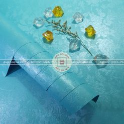 Giấy gói quà, bọc quà cao cấp vân hoa nổi màu xanh da trời