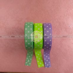 Ruy băng gân 2,5cm chấm bi