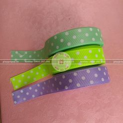 Ruy băng gân 2,5cm chấm bi