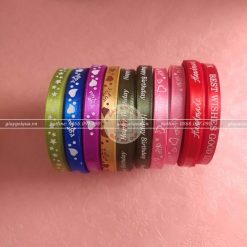 Ruy băng lụa 1cm in hình, chữ