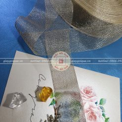 Ruy băng nhũ đồng kim tuyến 4cm