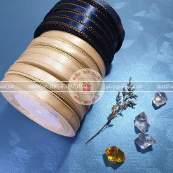 Ruy băng lụa viền kim tuyến 1cm - RB15
