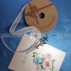Ruy băng voan thái 1cm màu Kem