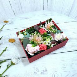 Hộp quà hoa hồng, hộp quà tặng có hoa HQ18 – Kích thước 23x17x7