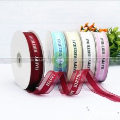 Ruy băng Happy Birthday voan pha lụa 2,5cm – RB32