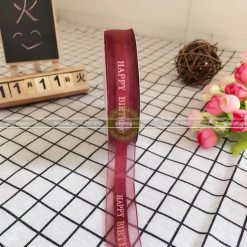 Ruy băng Happy Birthday voan pha lụa 2,5cm – RB32