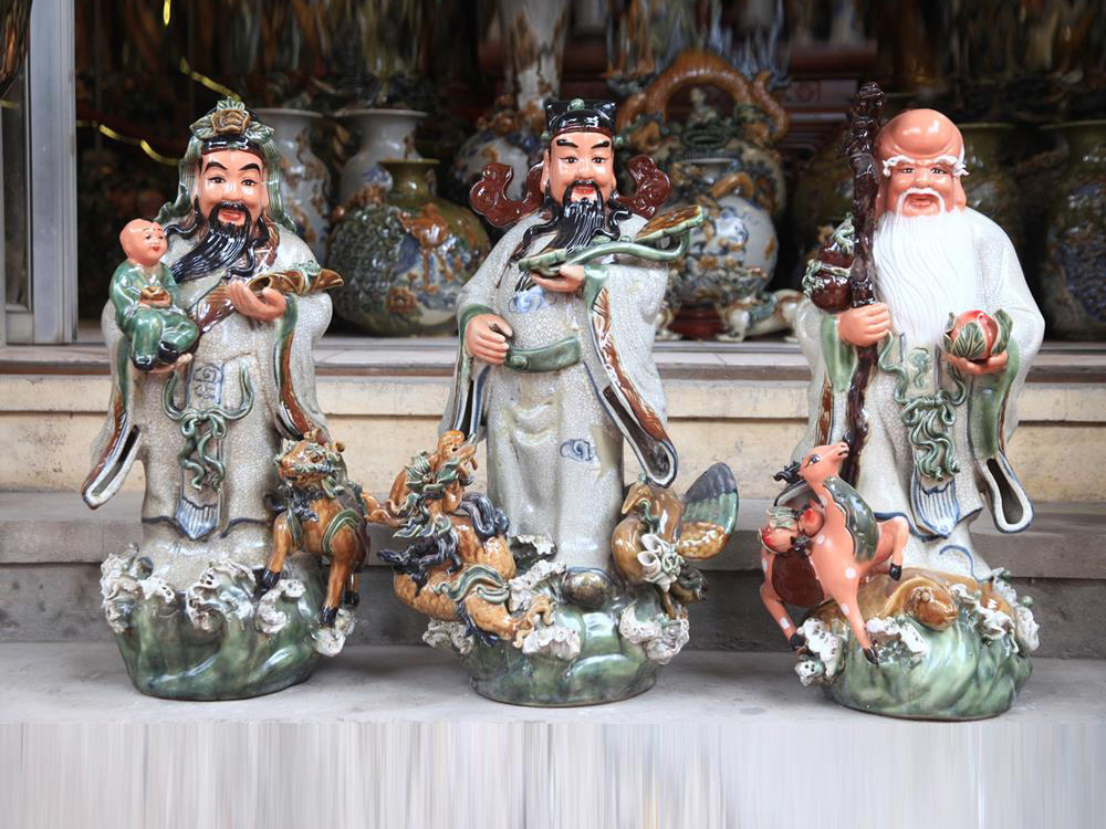 Bộ quà tặng gốm sứ Phúc Lộc Thọ